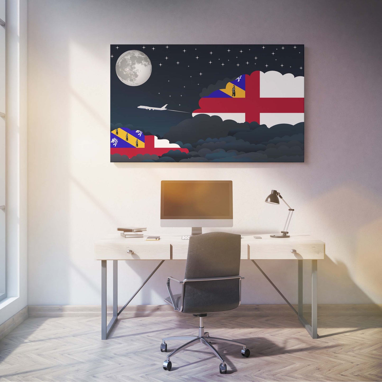 Herm Night Clouds Canvas Print Framed