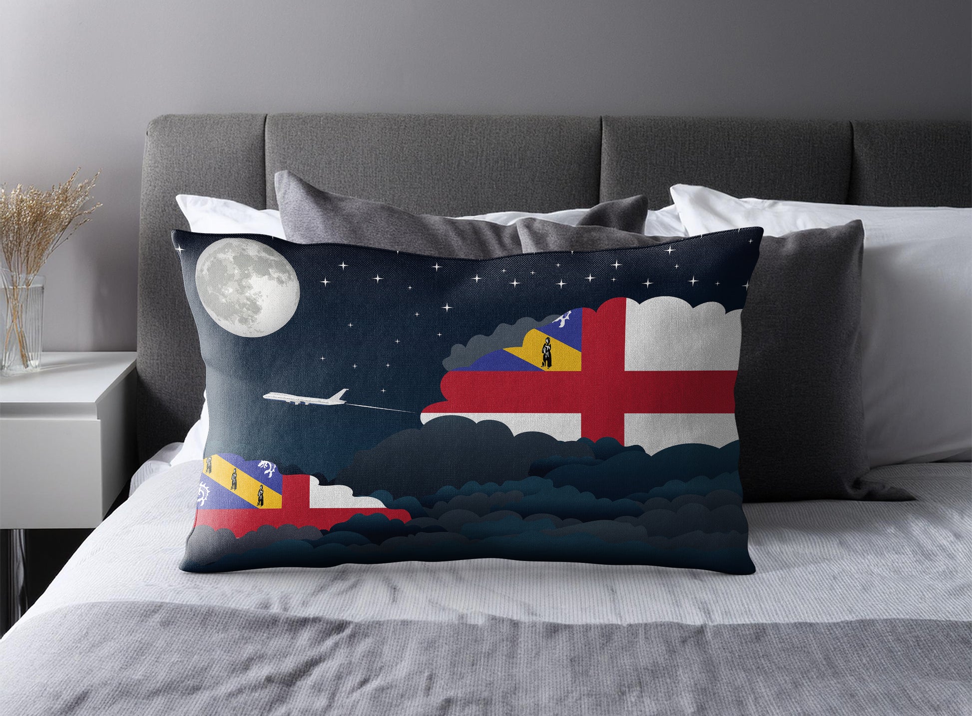 Herm Night Clouds Pillow Case and Pillow Throw