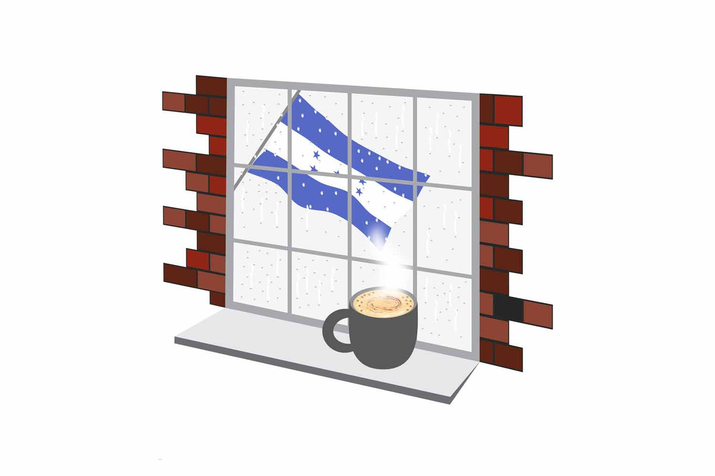 Honduras Coffee Rain Window Fridge Magnet