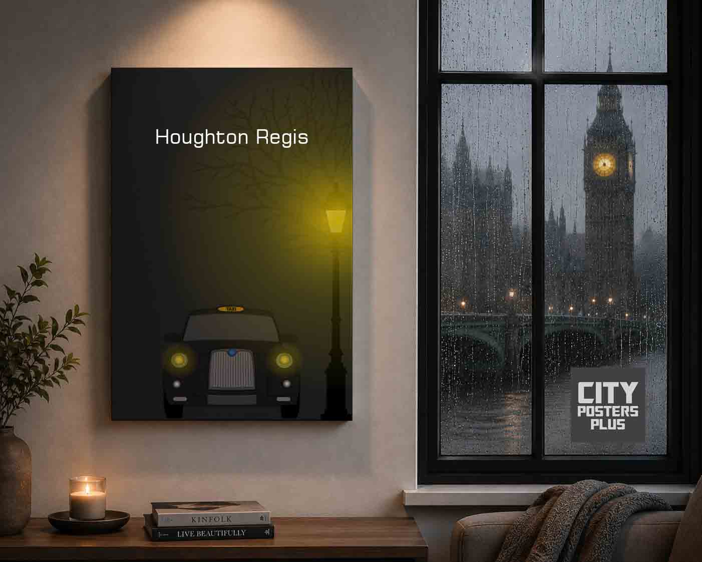 Houghton Regis Taxi Black Canvas Wrapped | 360 Images Plus