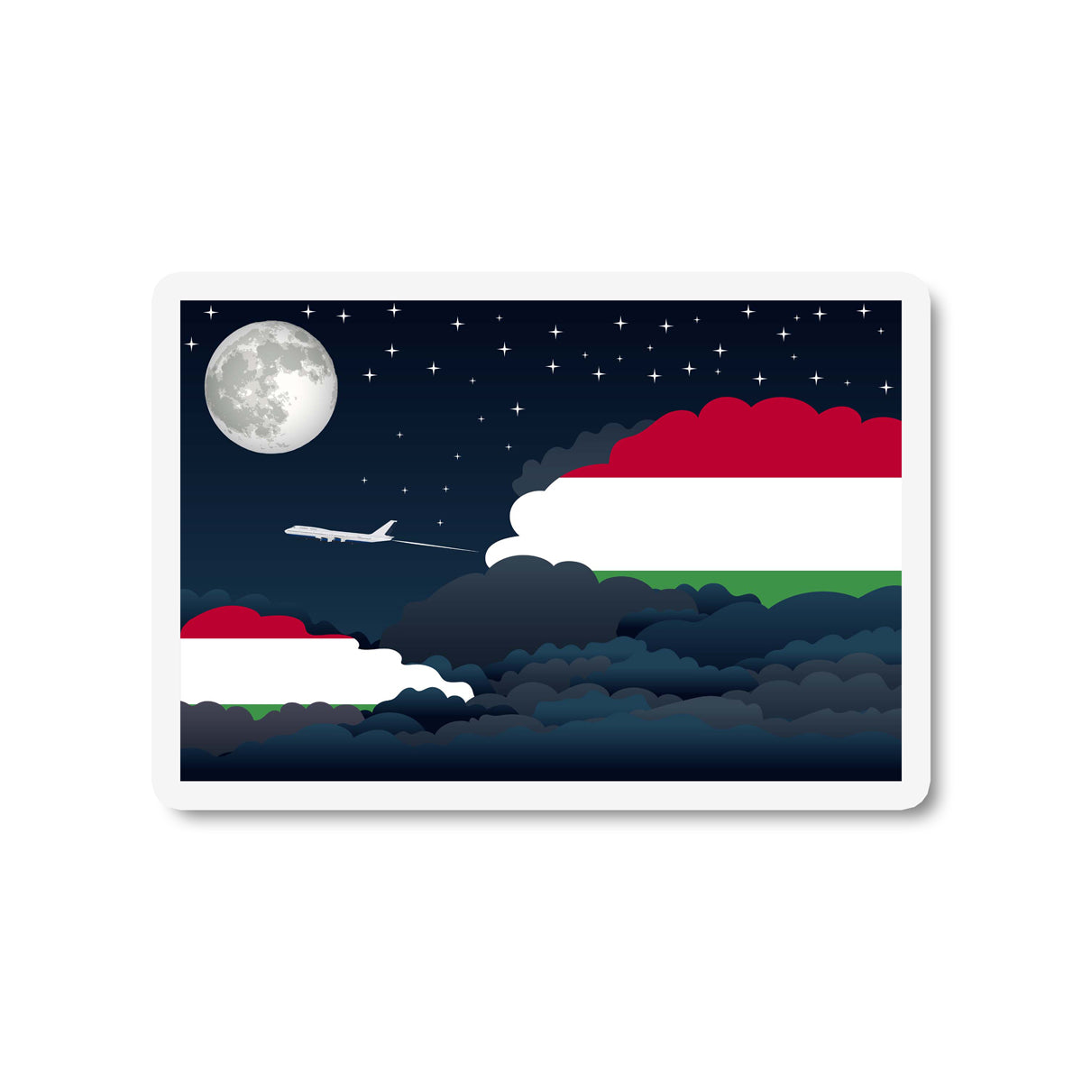 Hungary Night Clouds Fridge Magnet