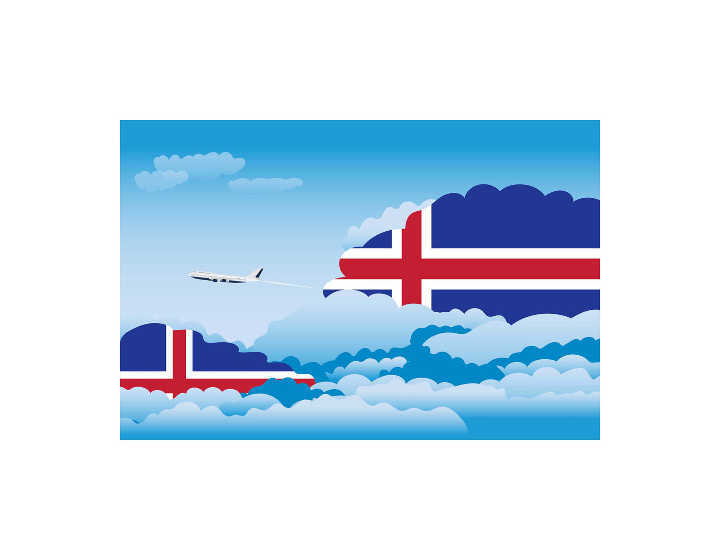 Iceland Day Clouds Canvas Print Framed