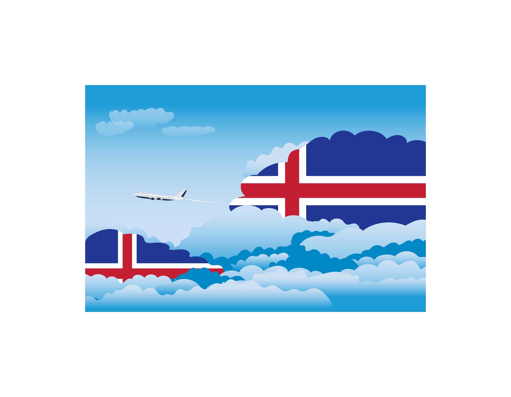 Iceland Day Clouds Canvas Print Framed