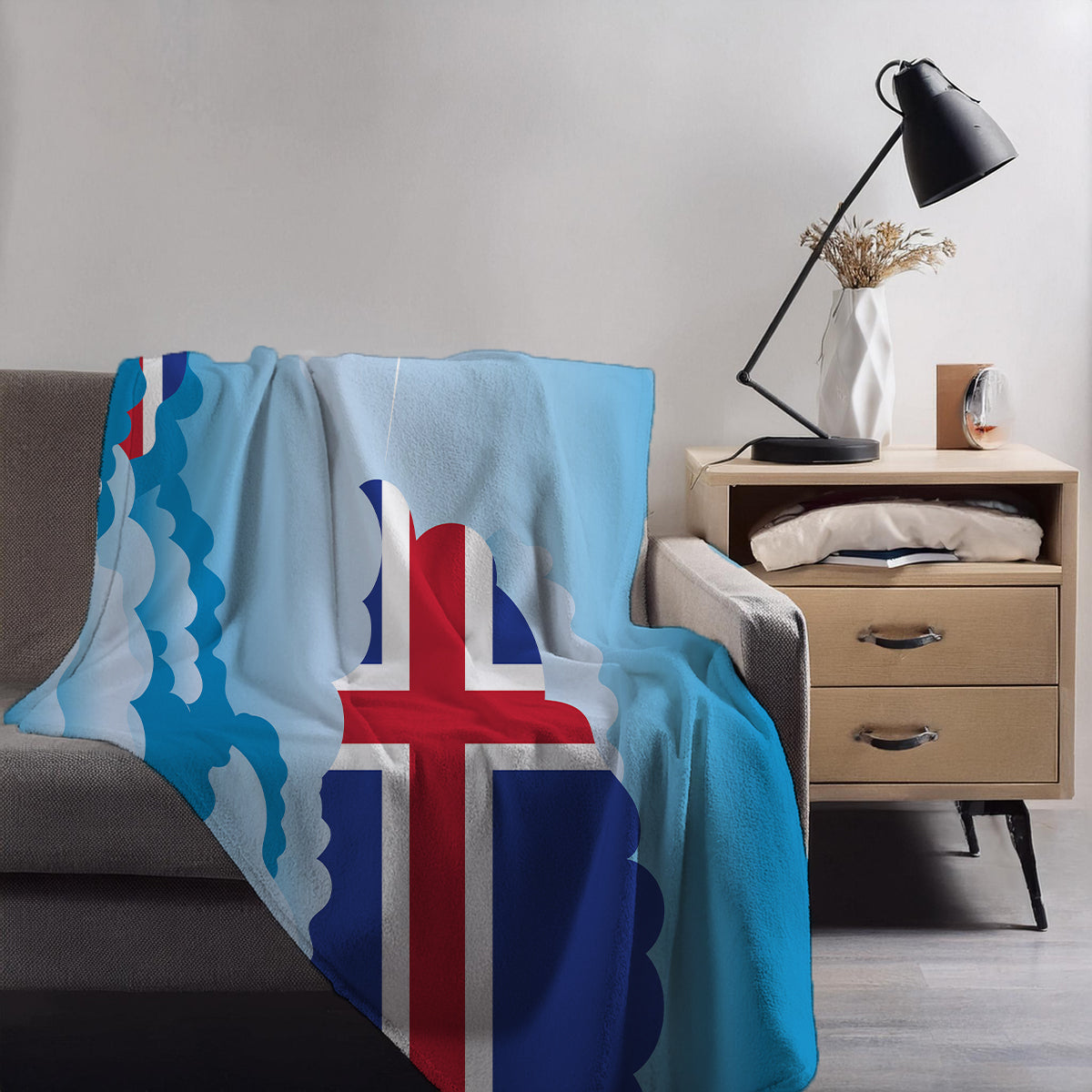 Iceland Day Clouds Blankets & Throws | Soft Premium Blankets | City Posters Plus