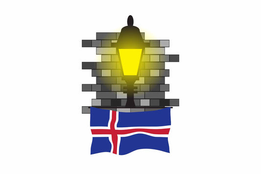 Iceland Street Lamp Bricks Sticker