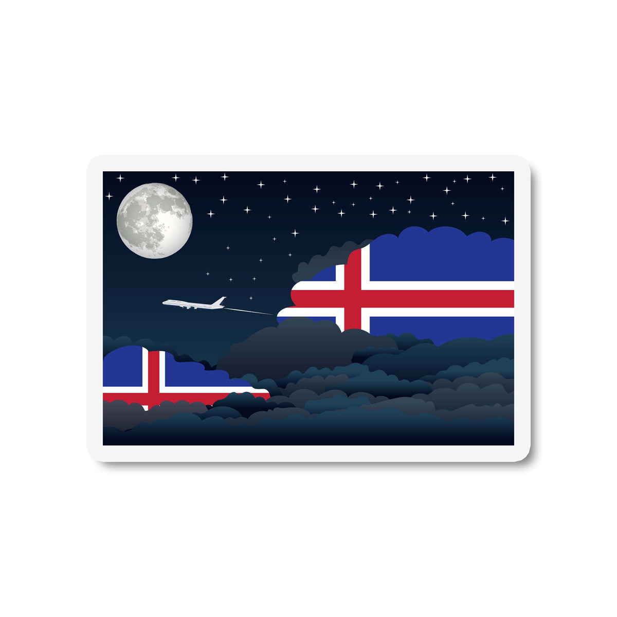 Iceland Night Clouds Fridge Magnet