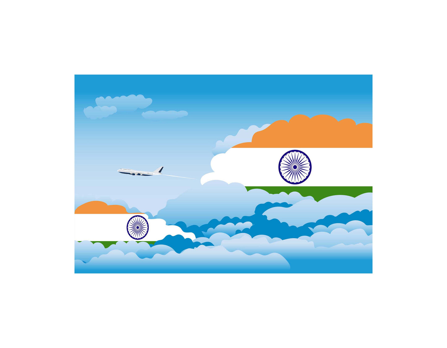 India Day Clouds Blanket Throw