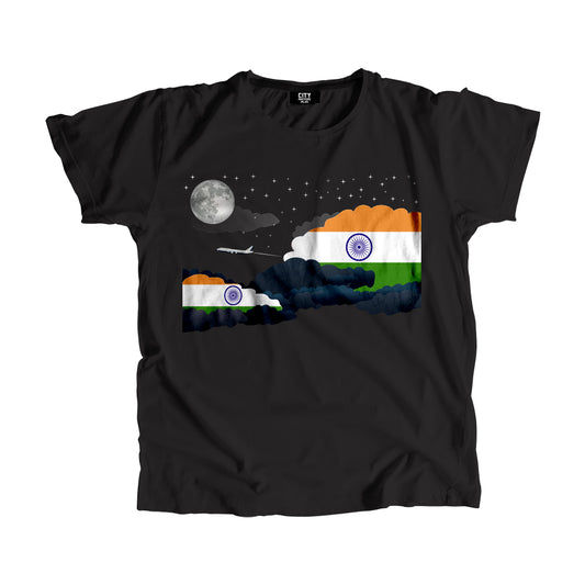 India Night Clouds Airplane Airport Flight Men Unisex T-Shirt Night Clouds Airplane Airport Flight T-Shirt