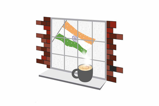 India Coffee Rain Window Sticker