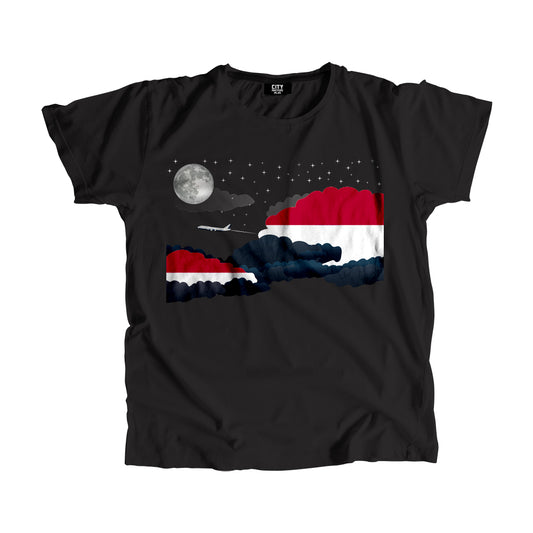 Indonesia Night Clouds Airplane Airport Flight Men Unisex T-Shirt Night Clouds Airplane Airport Flight T-Shirt
