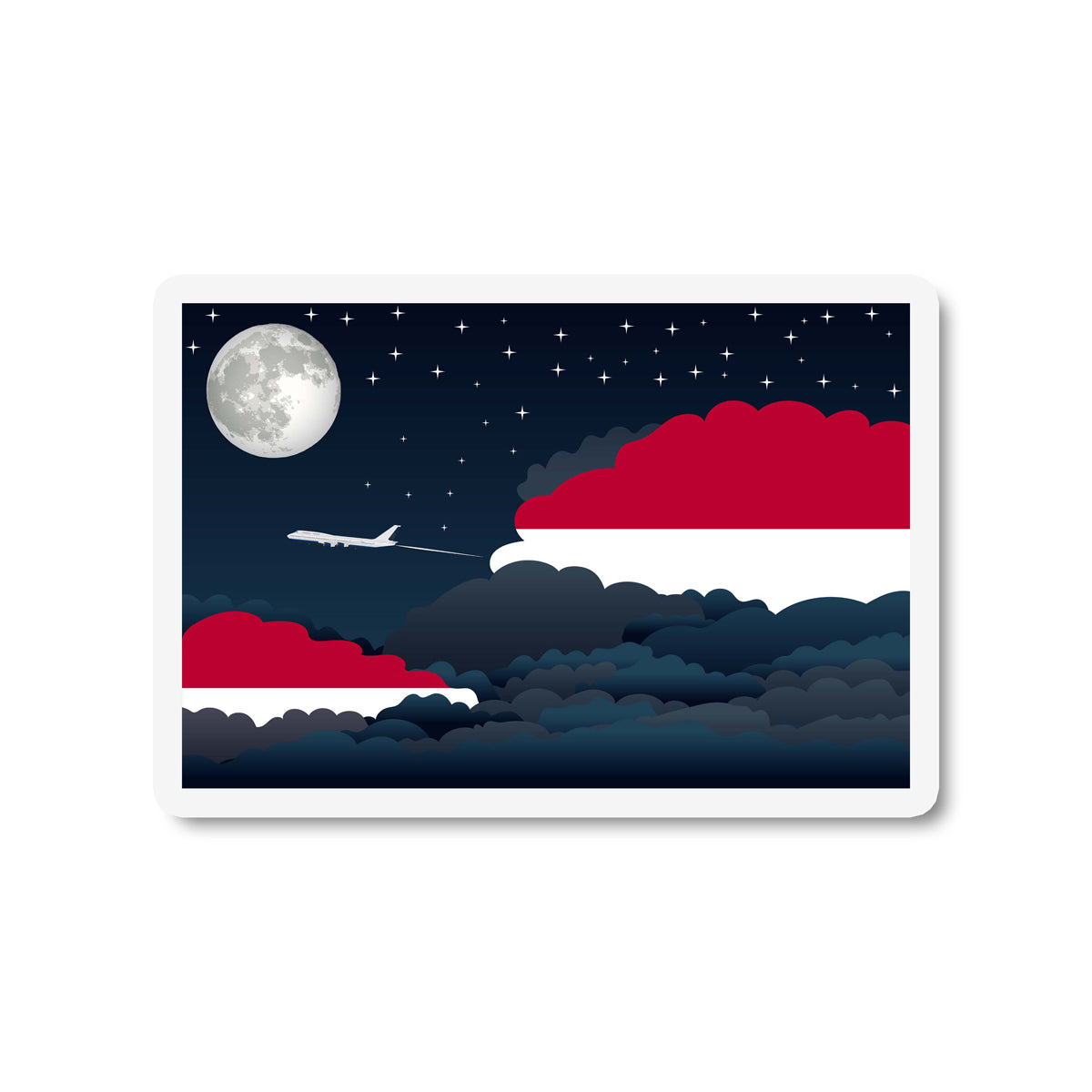 Indonesia Night Clouds Fridge Magnet