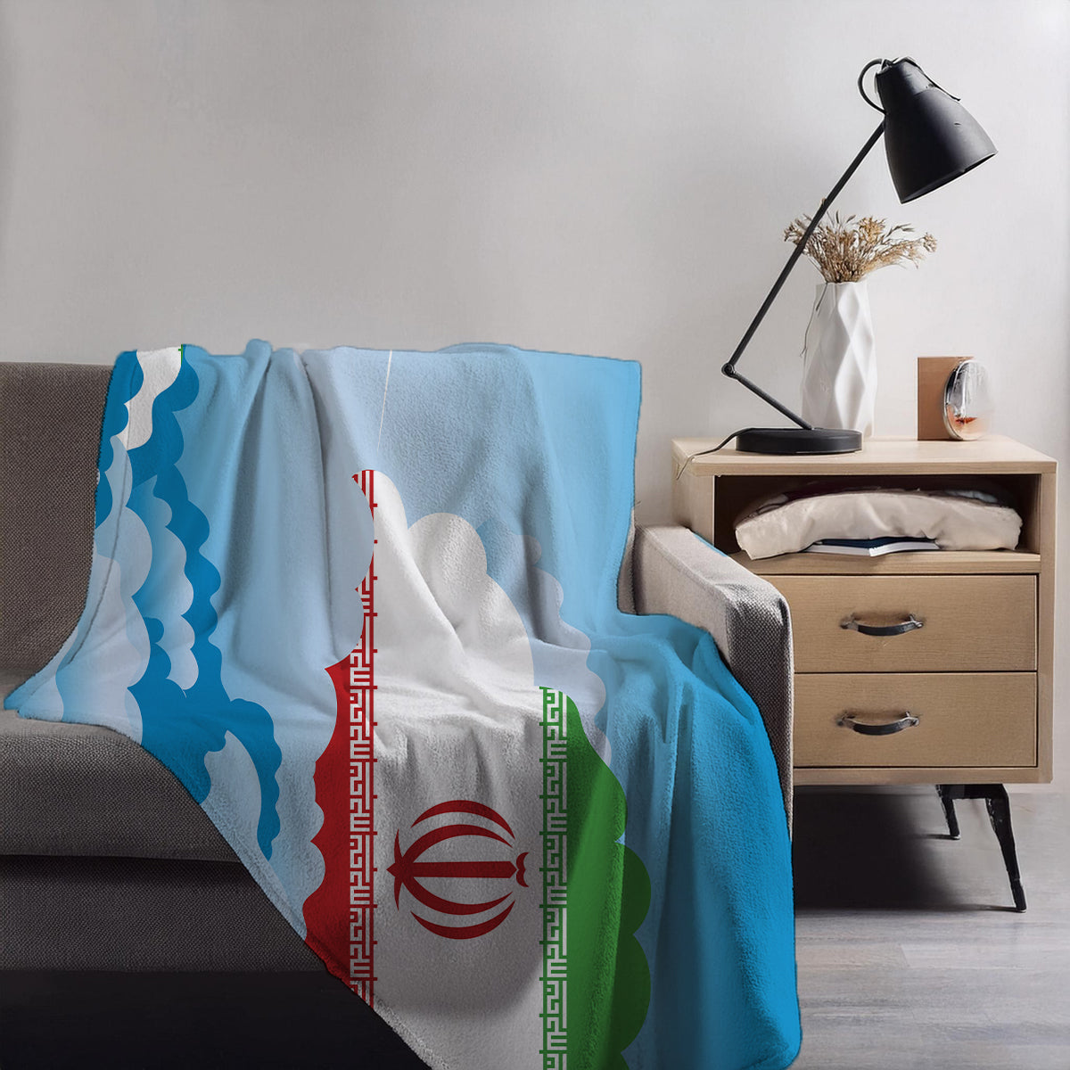 Iran Day Clouds Blanket Throw