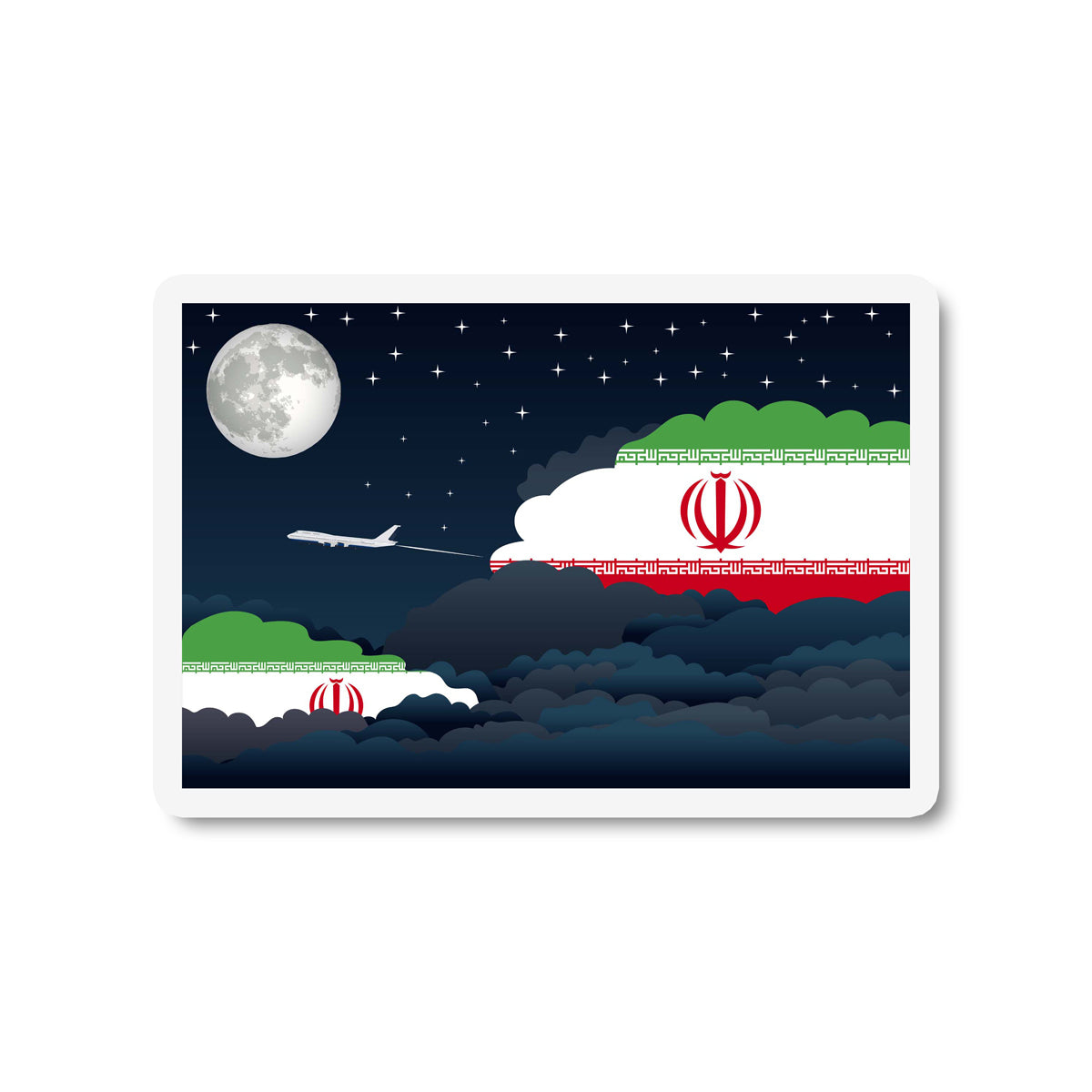 Iran Night Clouds Fridge Magnet