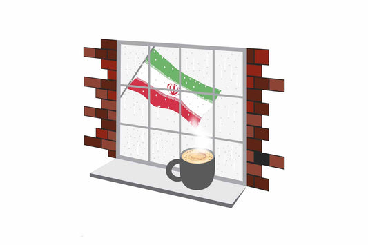 Iran Coffee Rain Window Sticker