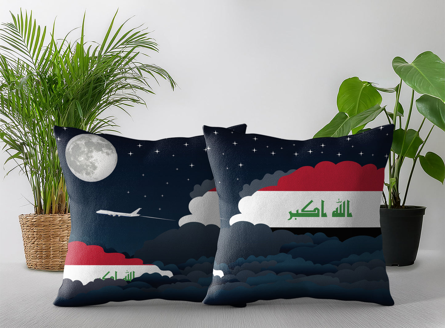 Iraq Night Clouds Pillow Case and Pillow Throw