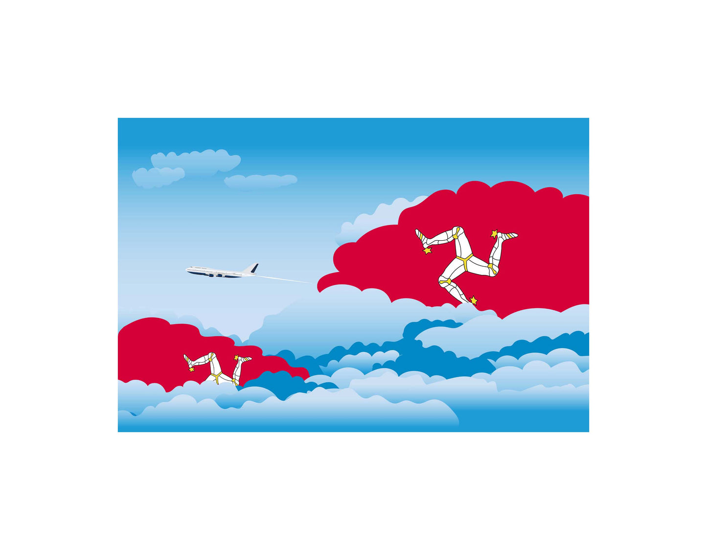 Isle of Man Day Clouds Blanket Throw