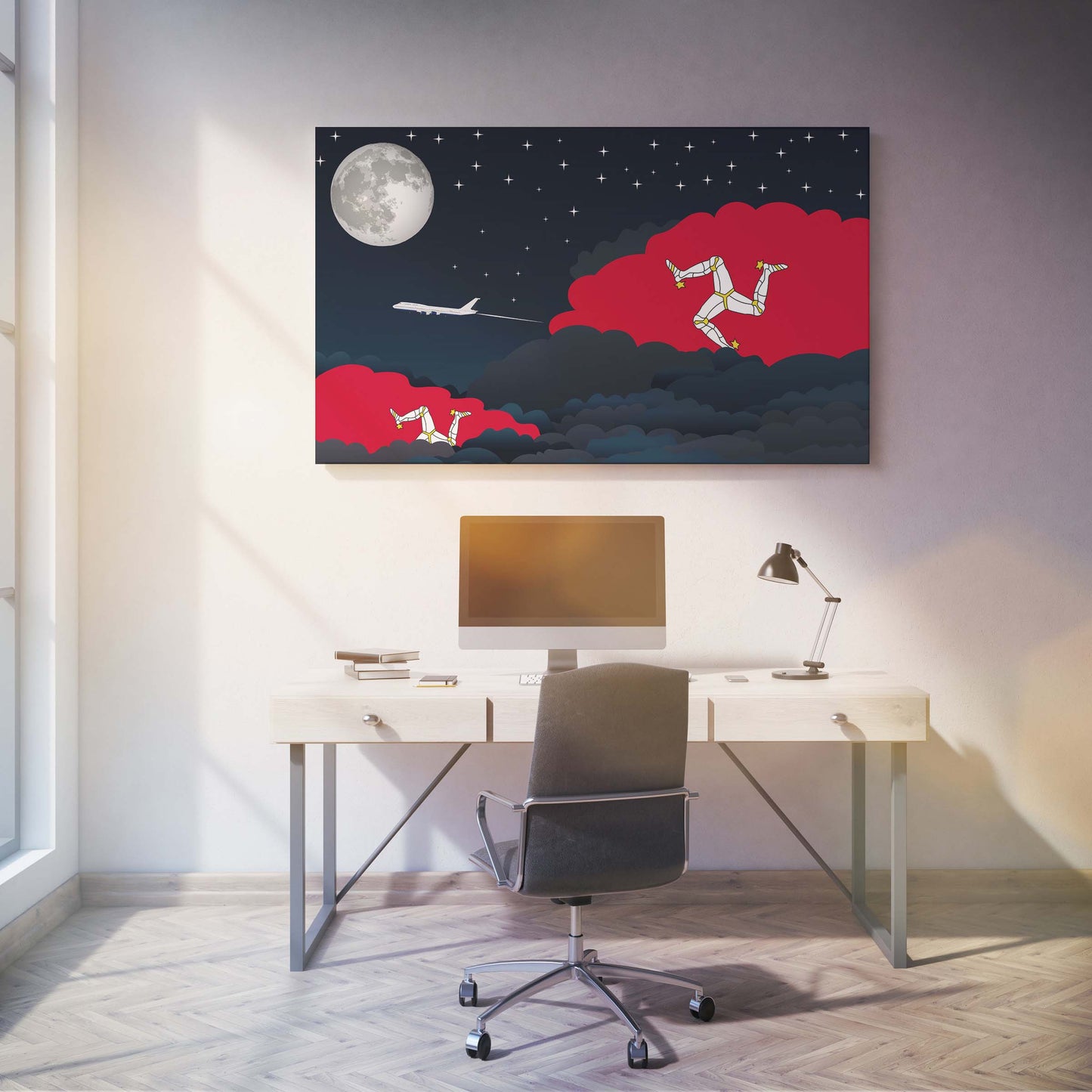 Isle of Man Night Clouds Canvas Print Framed