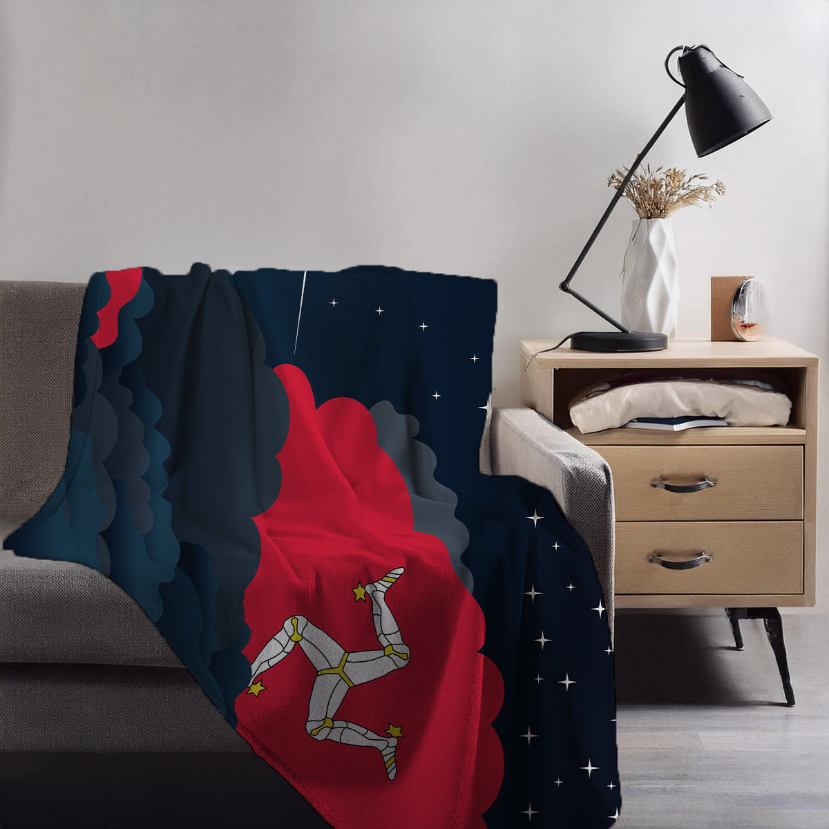 Isle of Man Night Clouds Blankets & Throws | Premium Soft Blankets | City Posters Plus