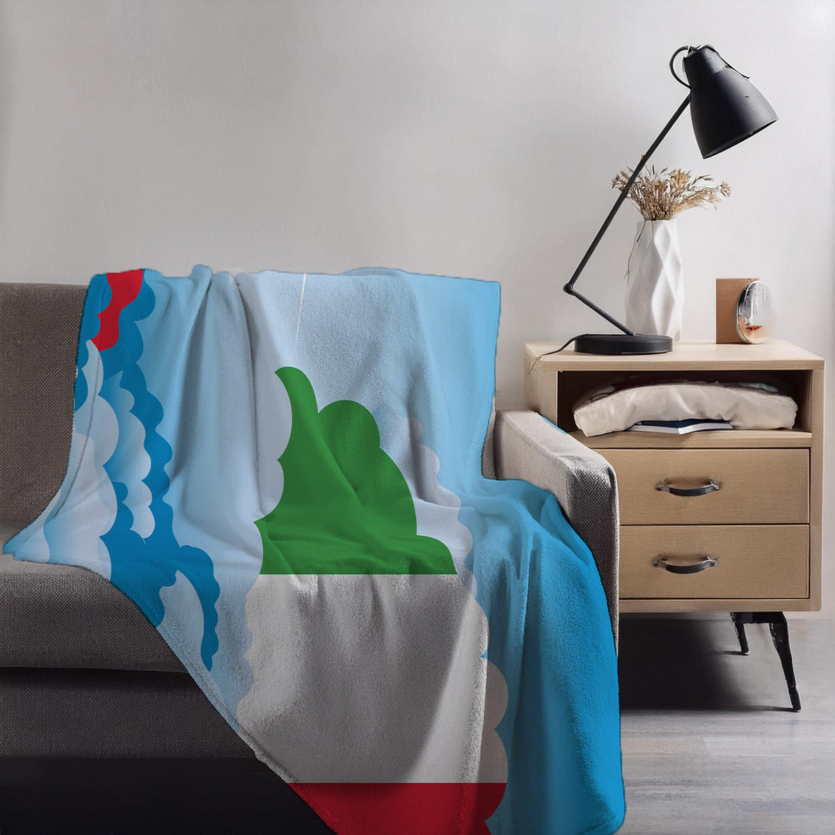 Italy Day Clouds Blanket Throw