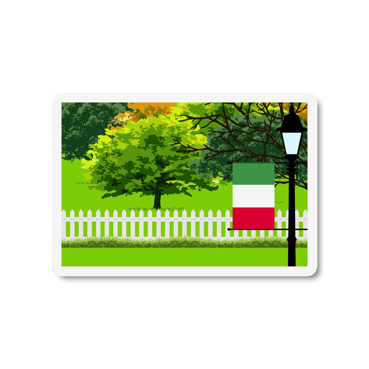 Italy Trees Street Lamp Magnet