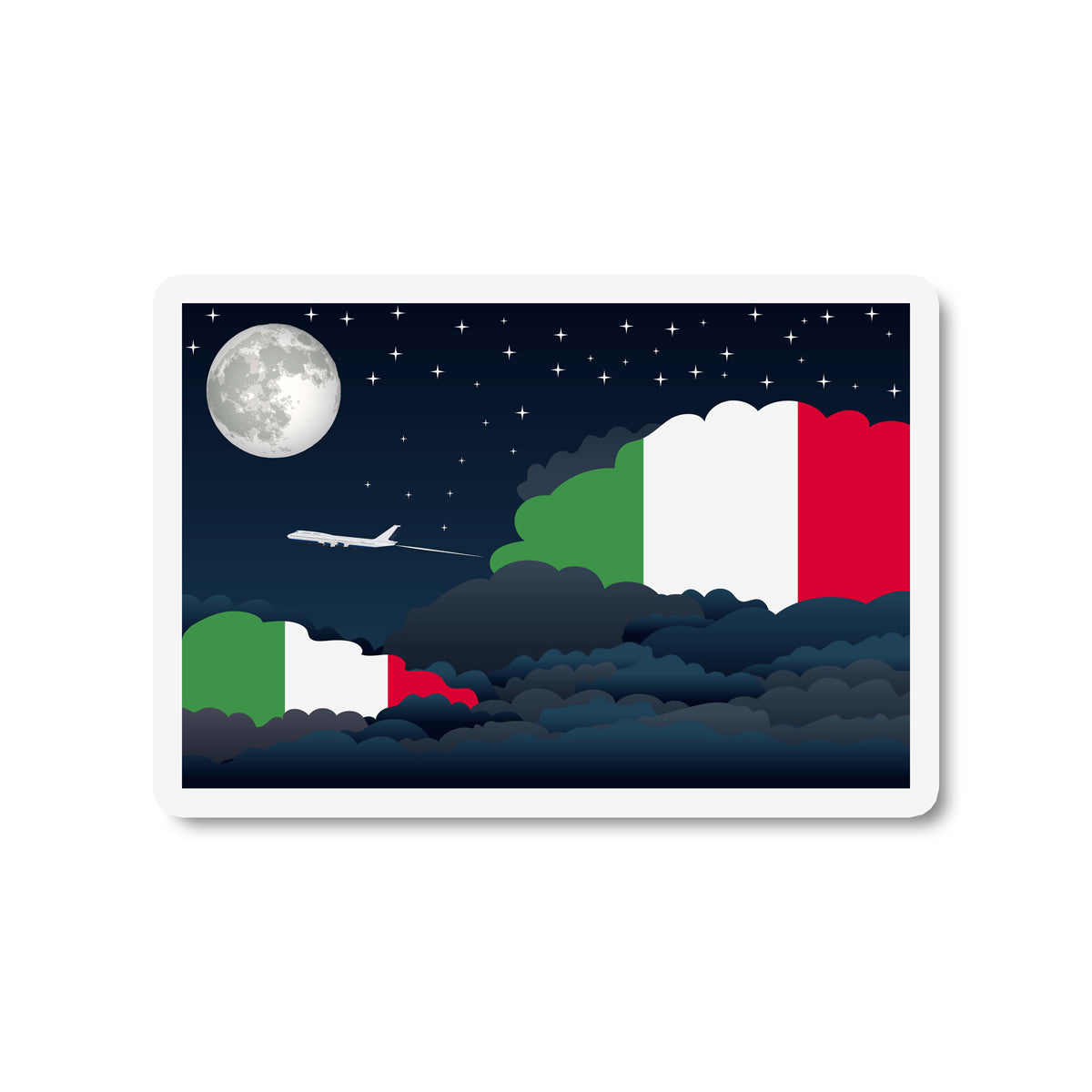 Italy Night Clouds Fridge Magnet