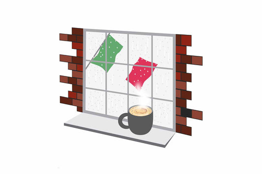 Italy Coffee Rain Window Fridge Magnet