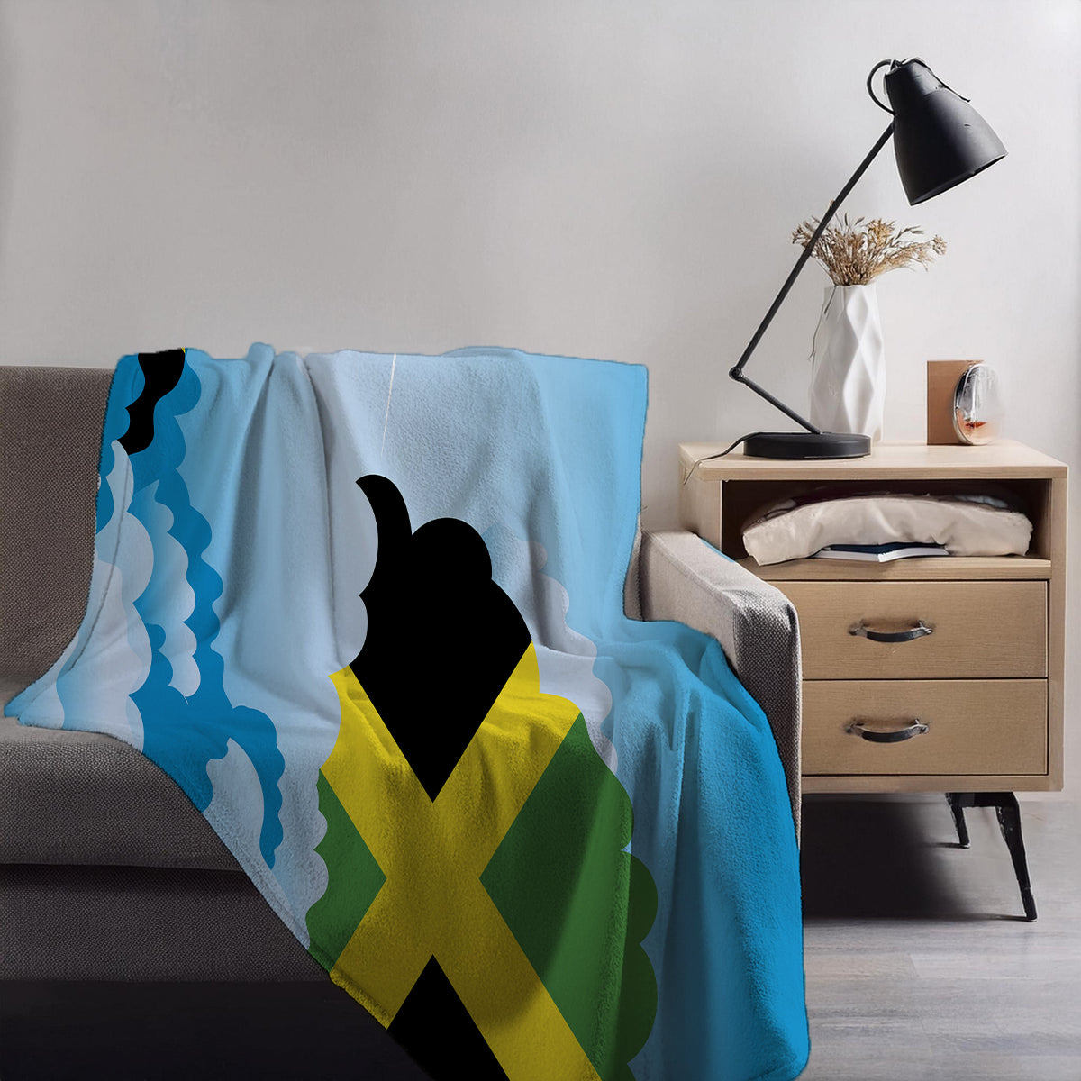 Jamaica Day Clouds Blanket Throw