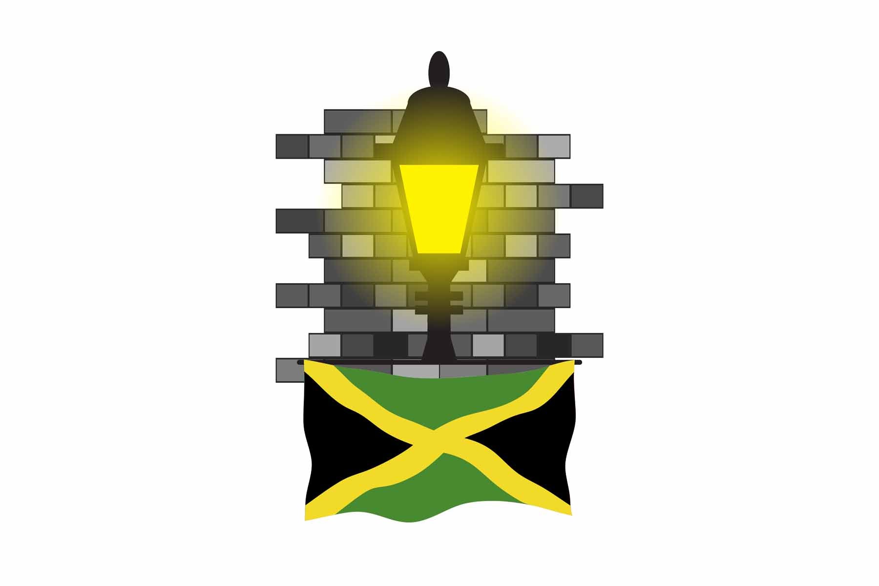 Jamaica Street Lamp Bricks Fridge Magnet
