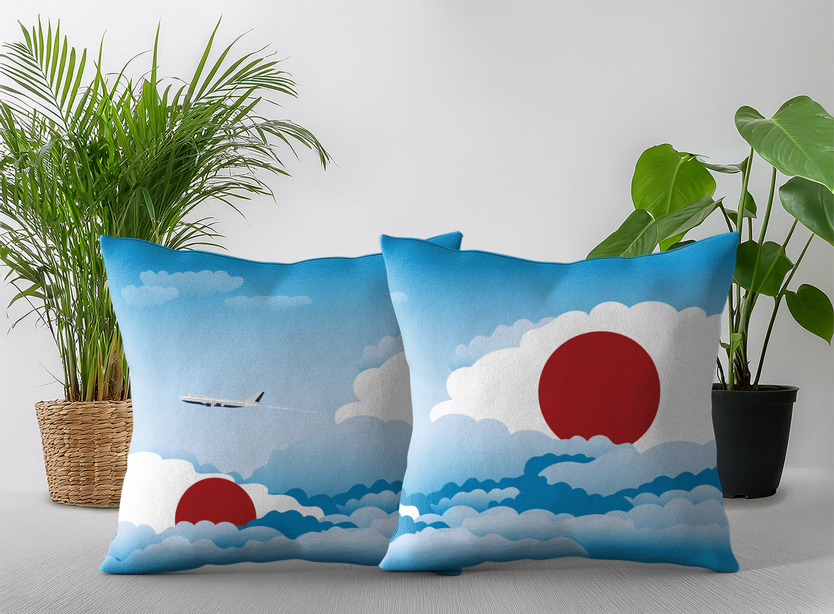 Japan Day Clouds Pillow Case