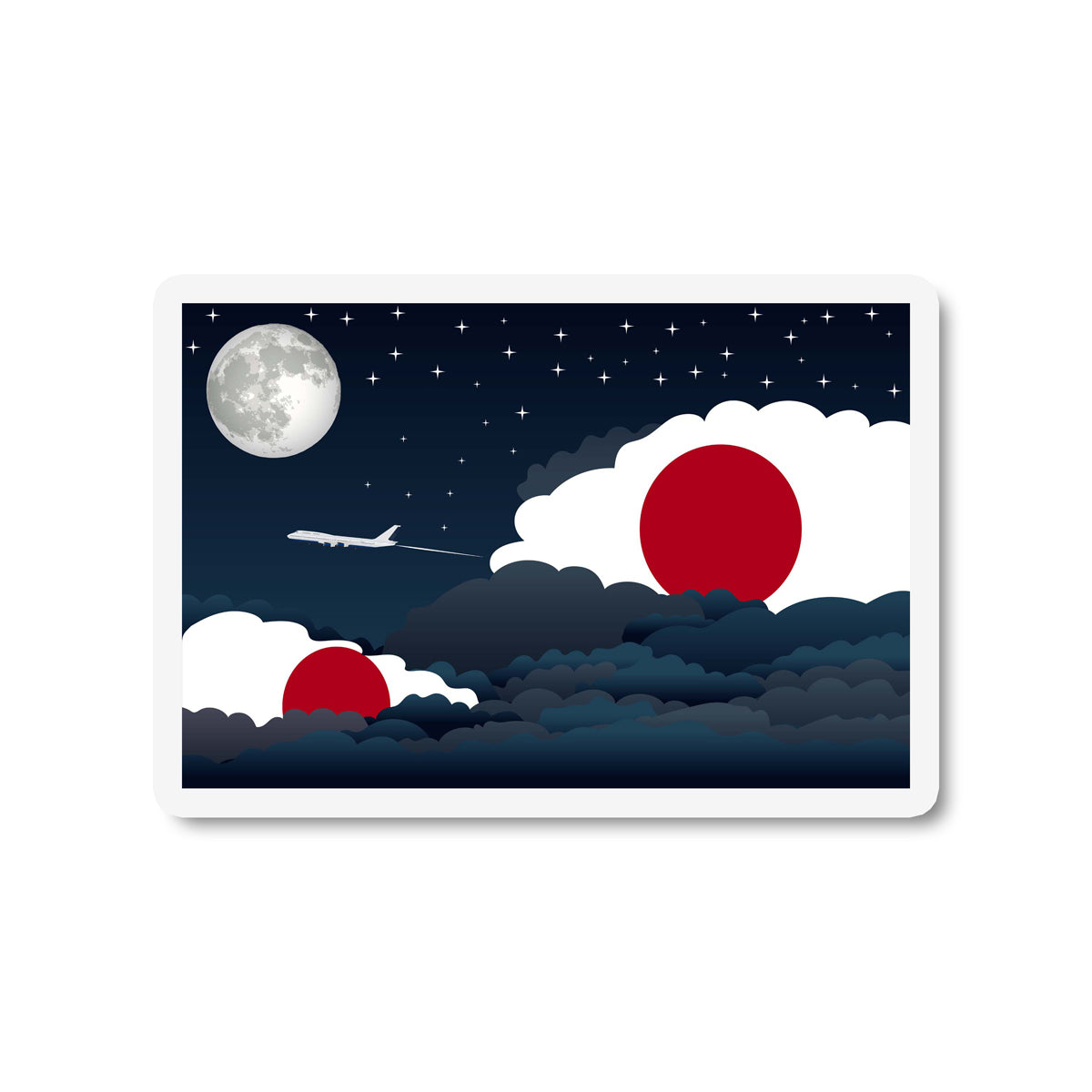 Japan Night Clouds Fridge Magnet
