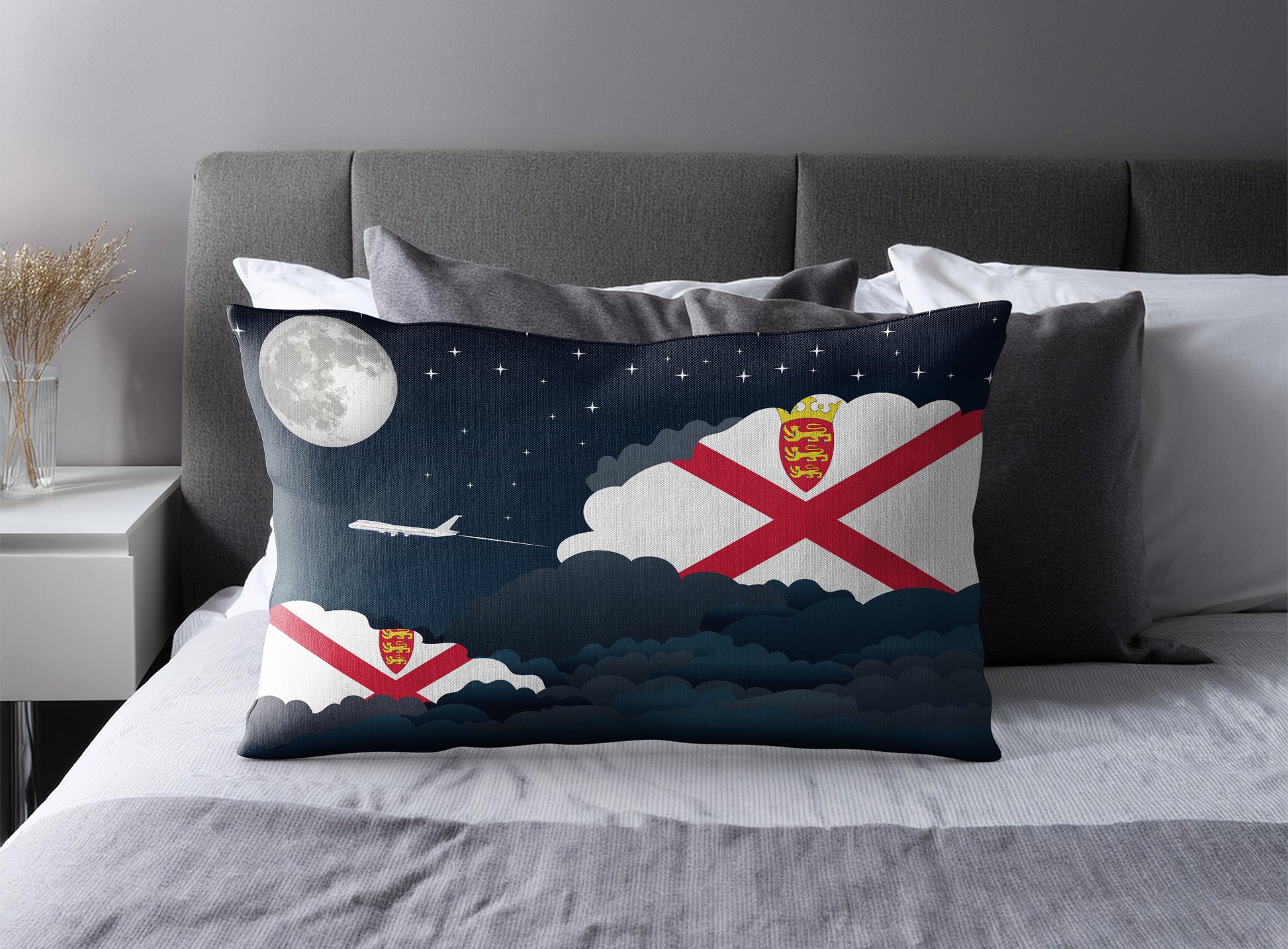 Jersey Night Clouds Pillow Case and Pillow Throw