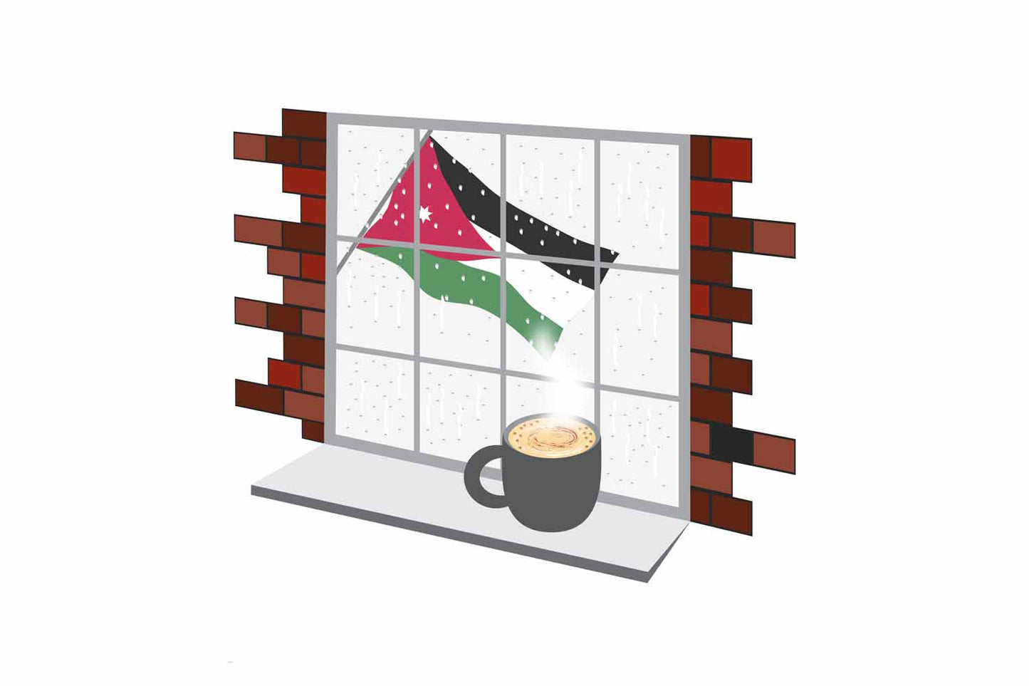 Jordan Coffee Rain Window Fridge Magnet