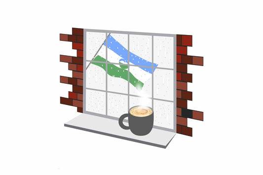 Kabardino Balkaria Coffee Rain Window Fridge Magnet