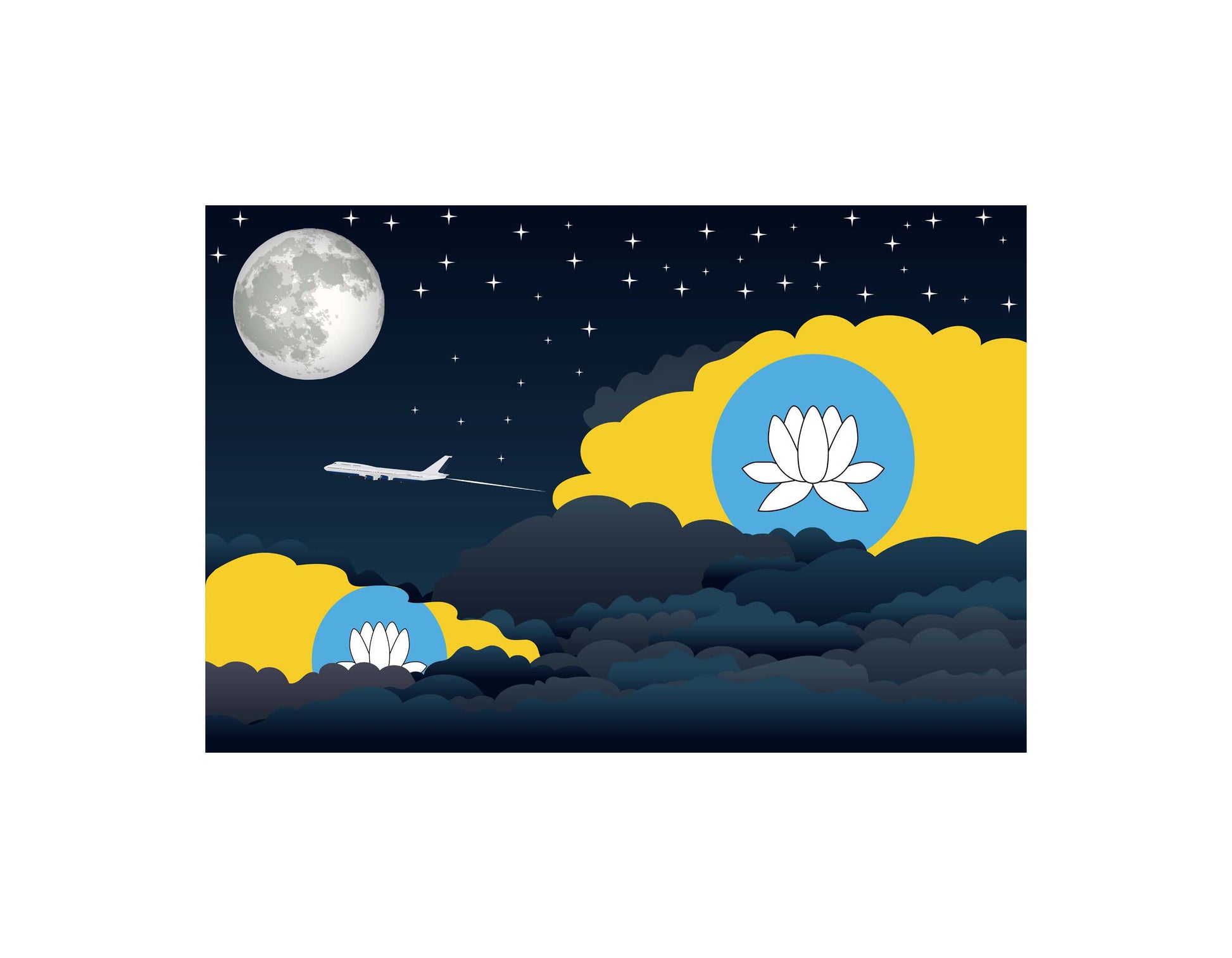 Kalmykia Night Clouds Canvas Print Framed
