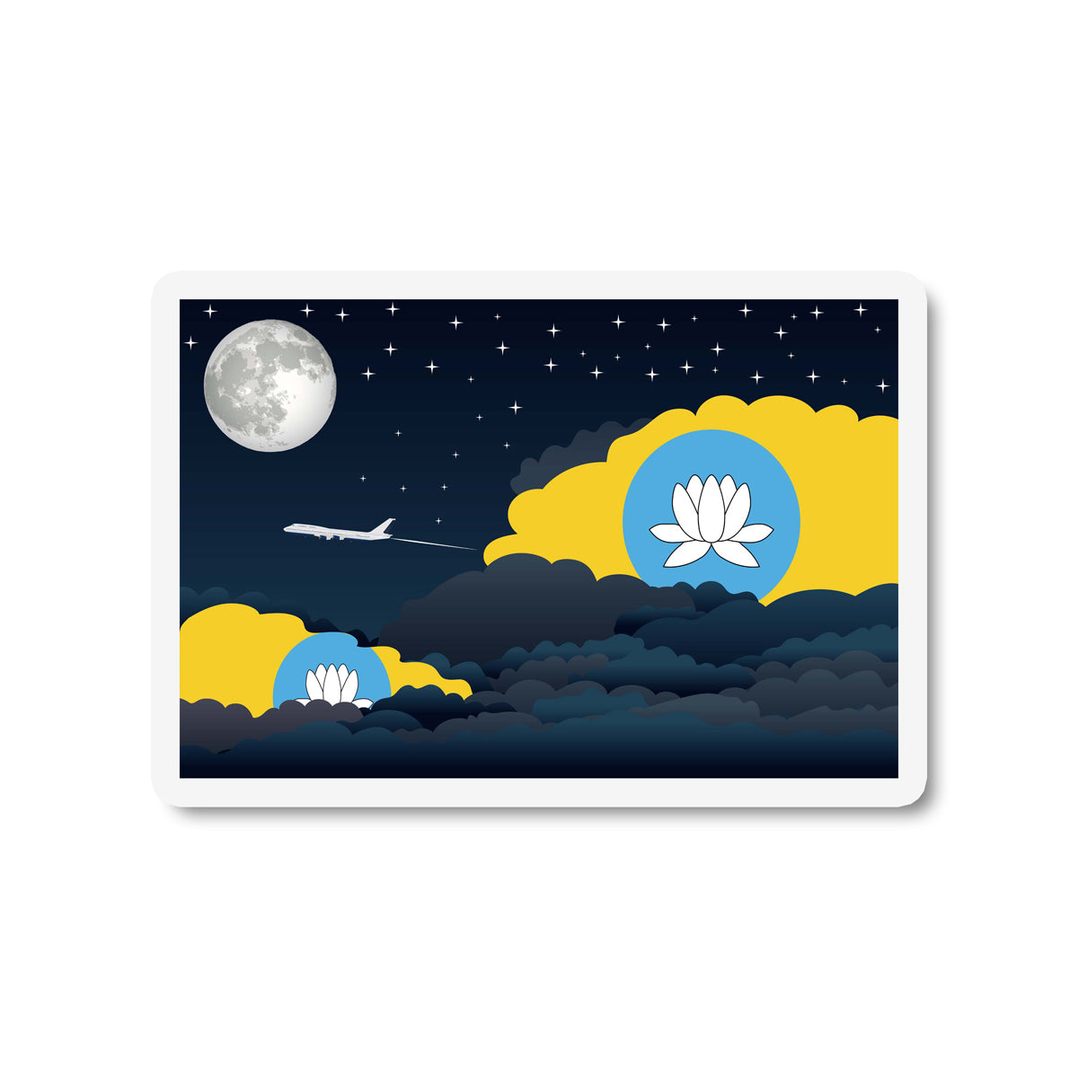 Kalmykia Night Clouds Fridge Magnet