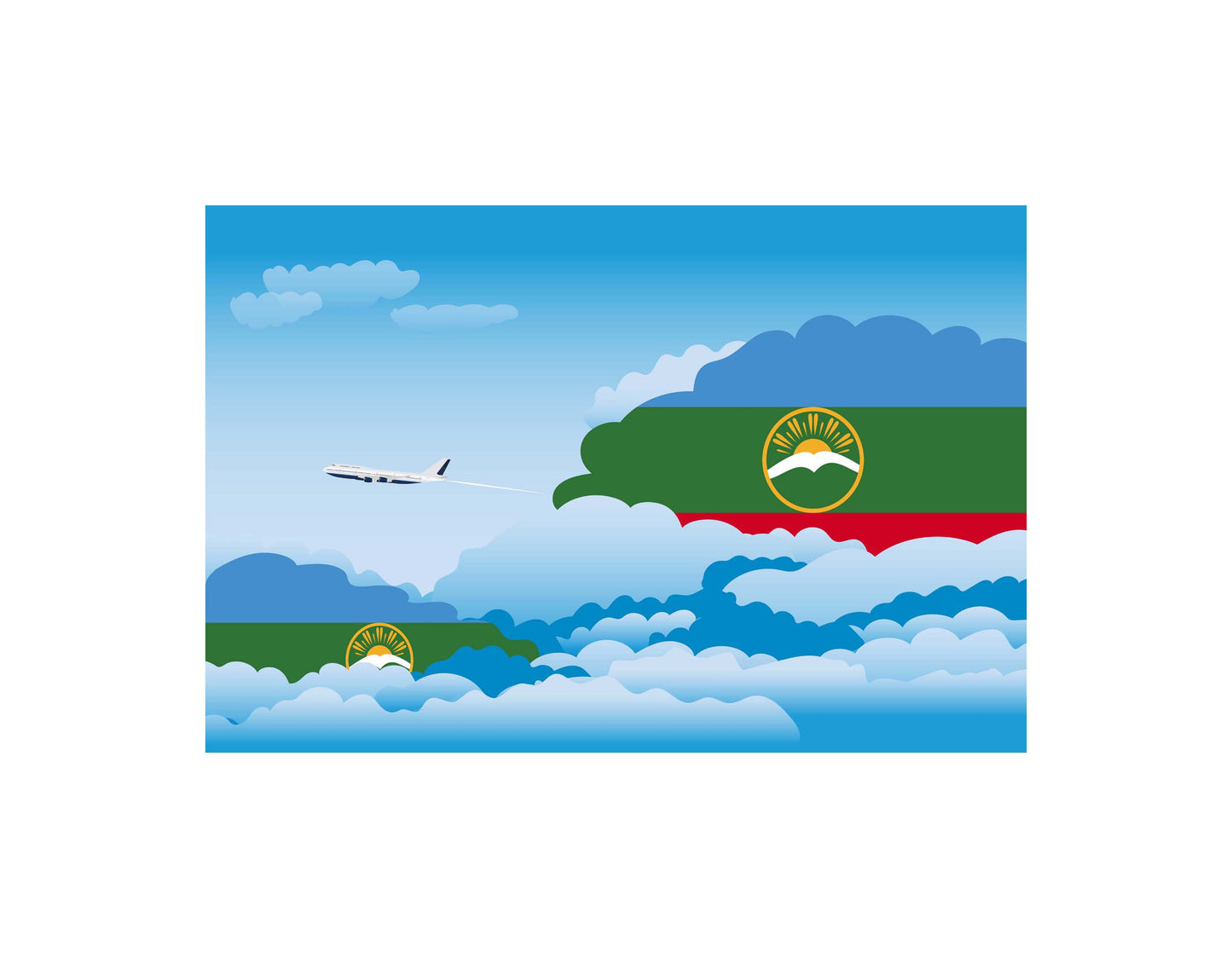 Karachay Cherkessia Day Clouds Blanket Throw