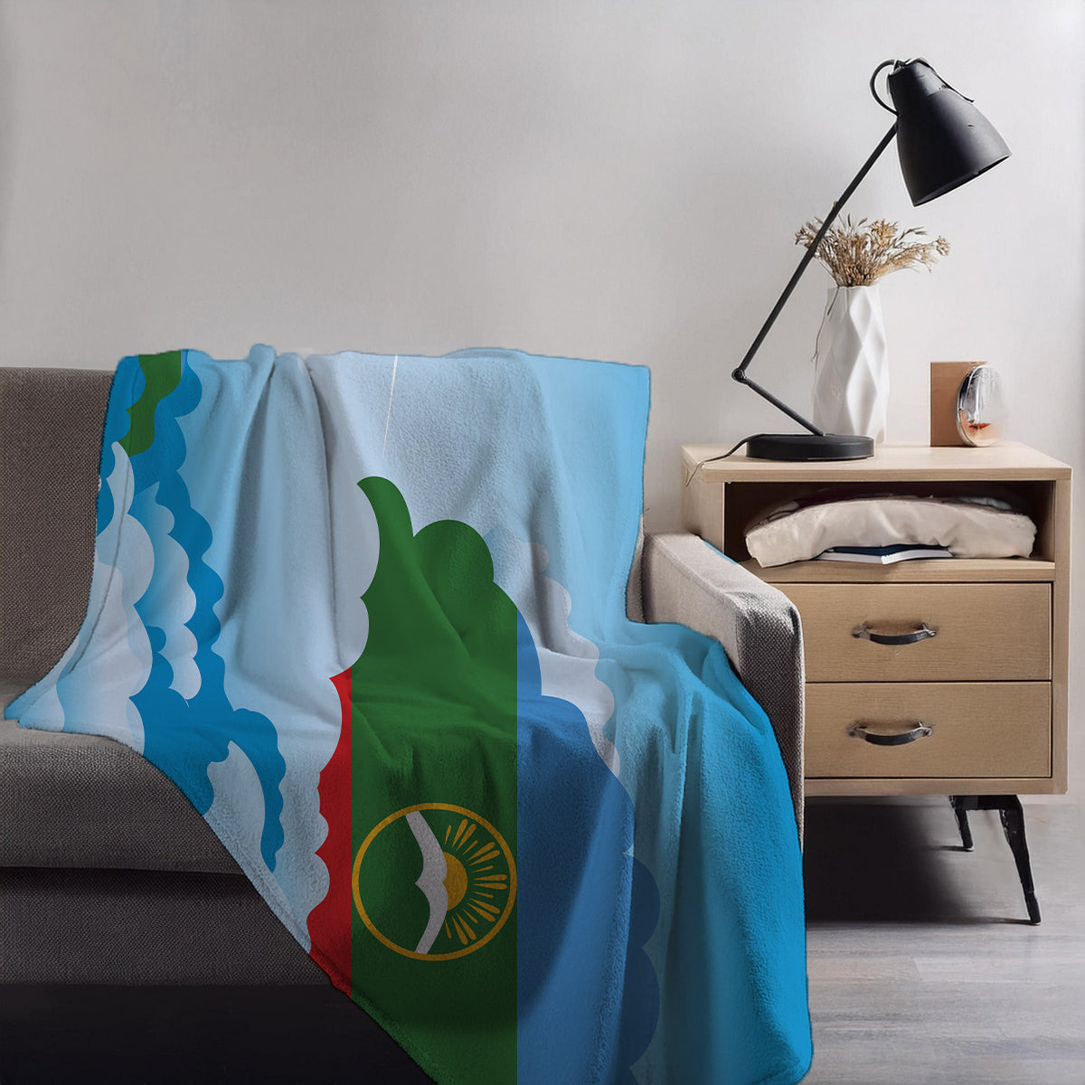 Karachay Cherkessia Day Clouds Blanket Throw