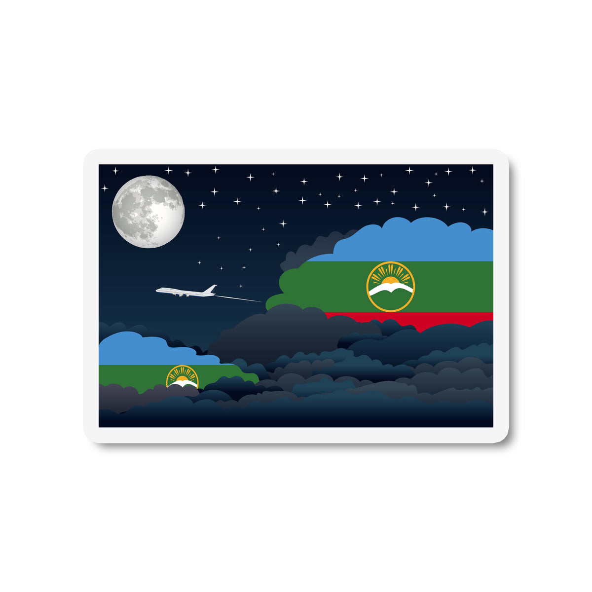 Karachay Cherkessia Night Clouds Magnet