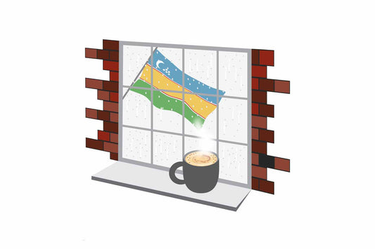 Karakalpakstan Coffee Rain Window Fridge Magnet