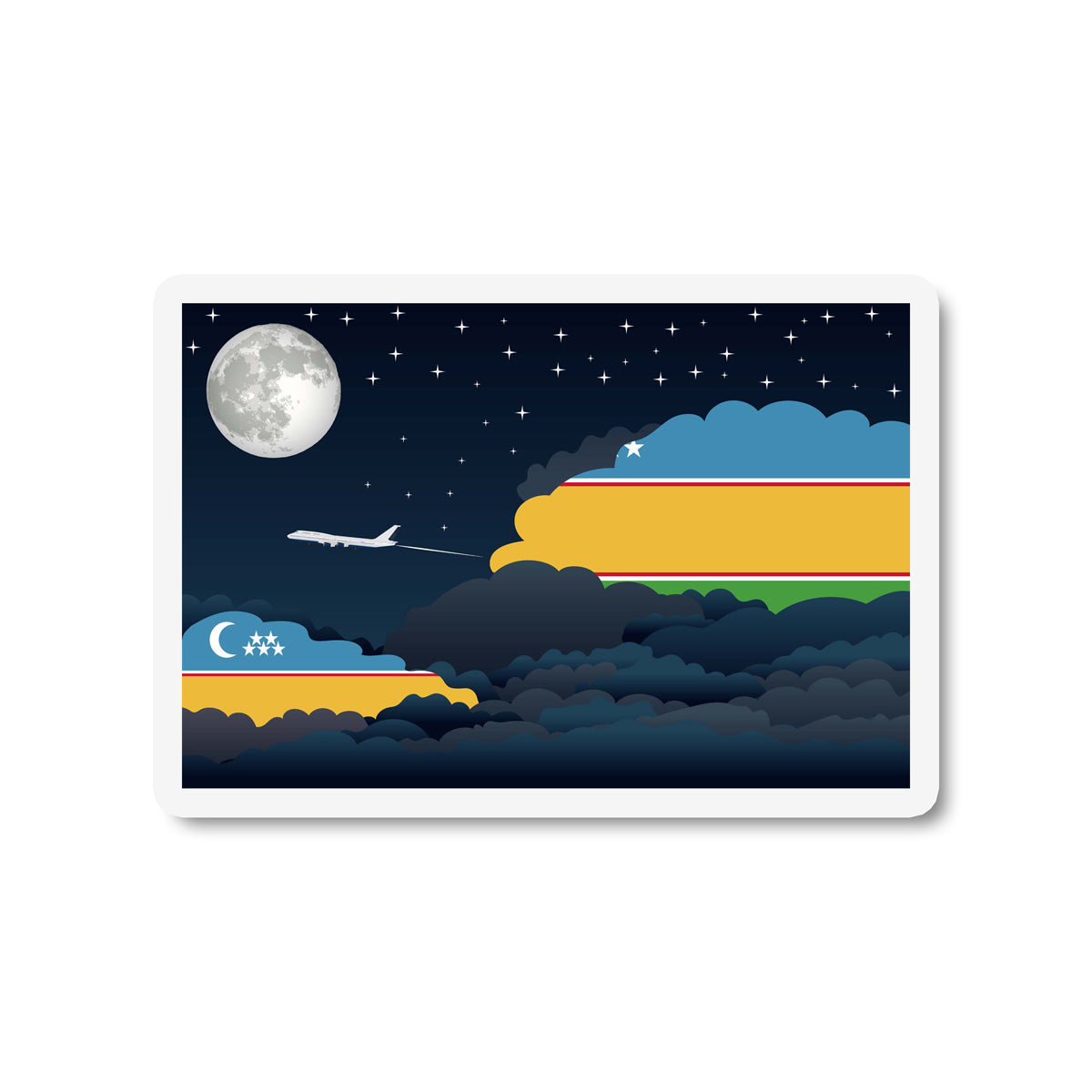 Karakalpakstan Night Clouds Fridge Magnet