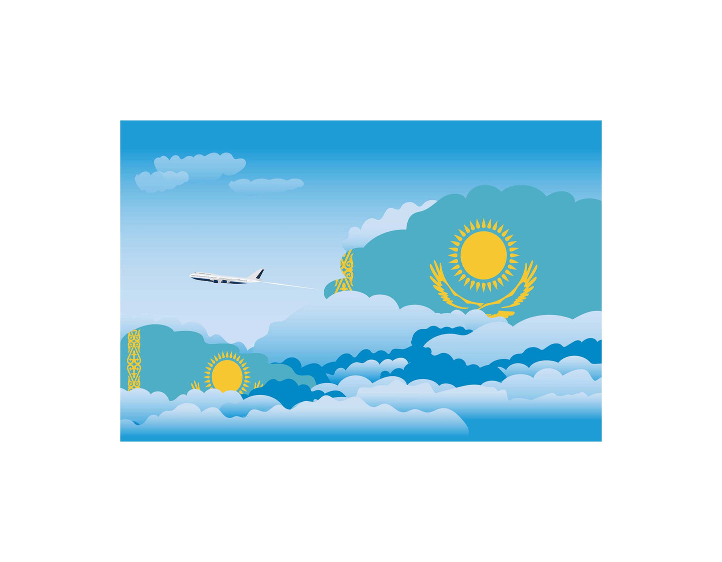 Kazakhstan Day Clouds Blanket Throw