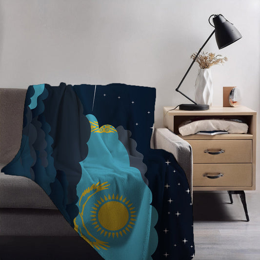 Kazakhstan Night Clouds Blankets & Throws | Premium Soft Blankets | City Posters Plus