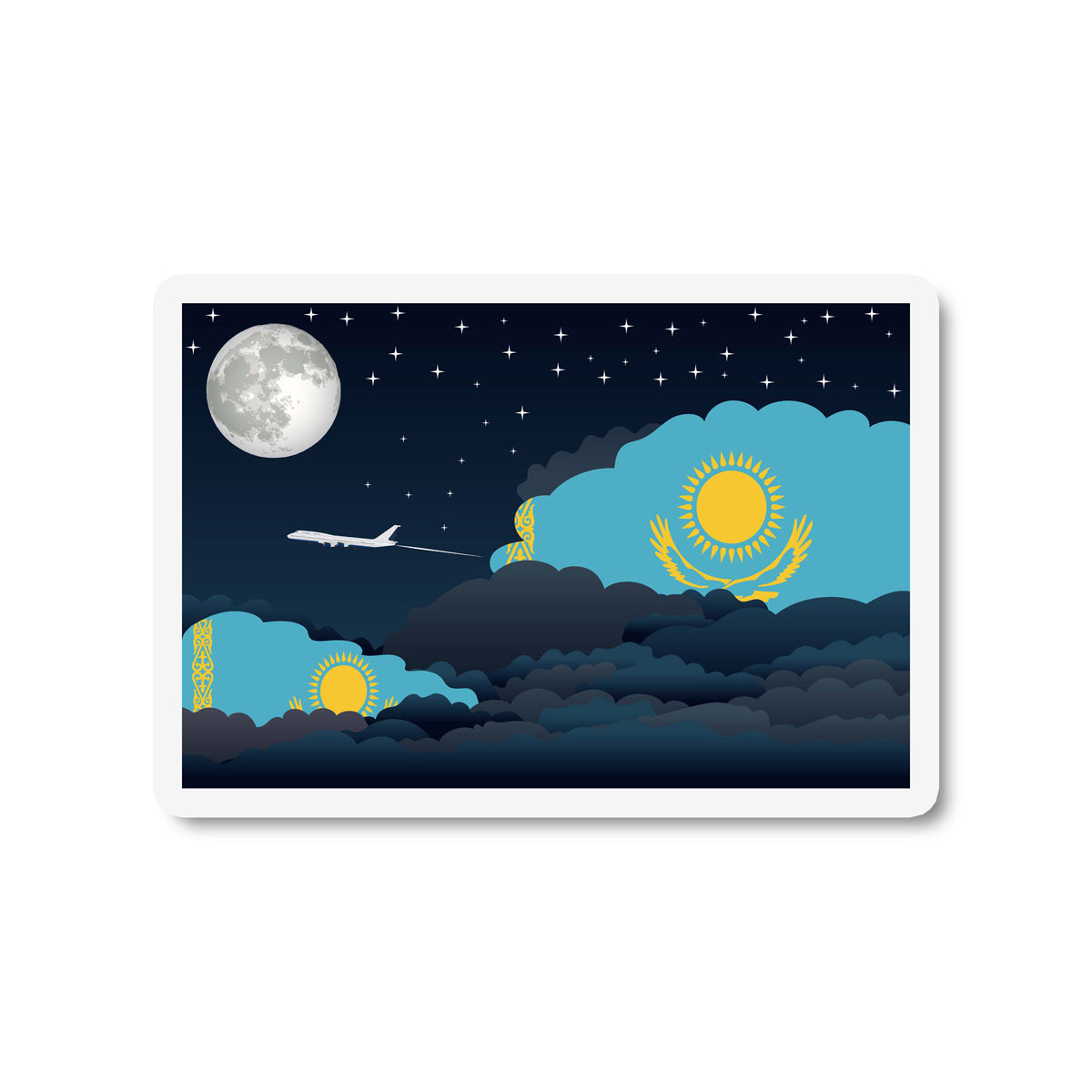 Kazakhstan Night Clouds Fridge Magnet