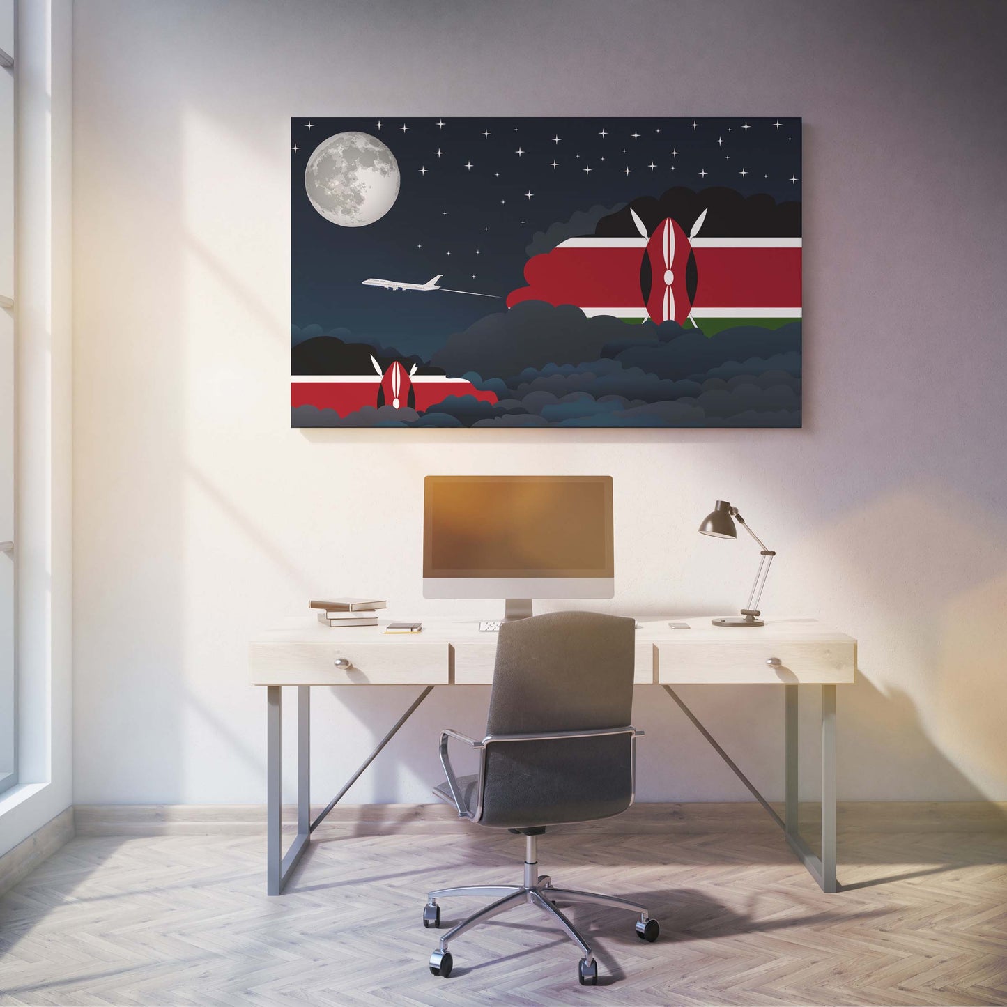 Kenya Night Clouds Canvas Print Framed