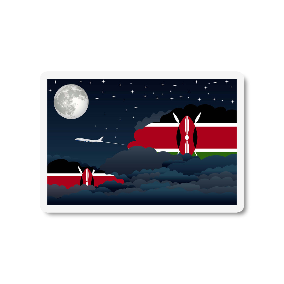 Kenya Night Clouds Fridge Magnet