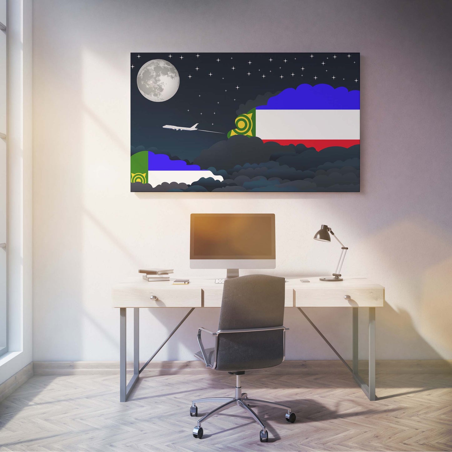 Khakassia Night Clouds Canvas Print Framed