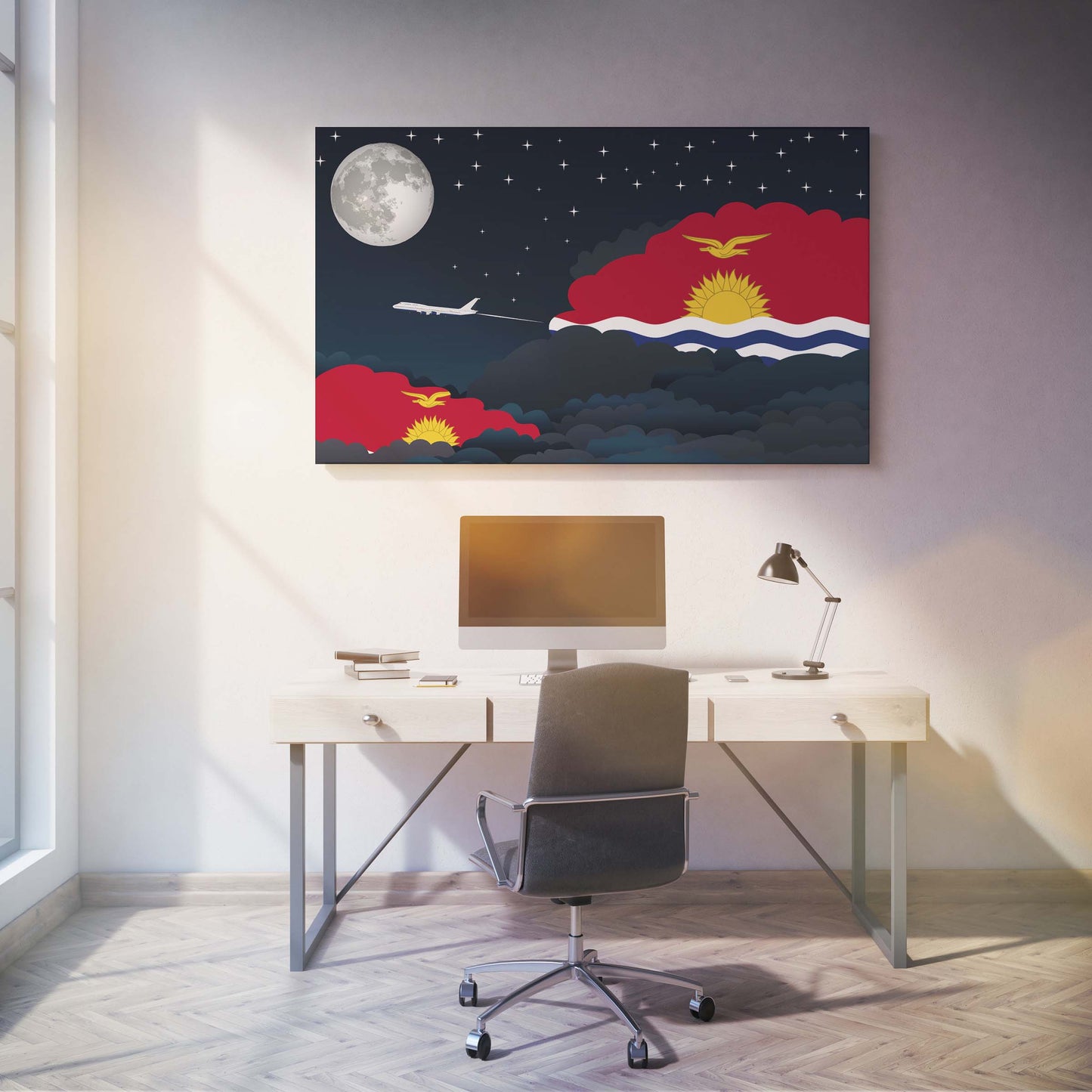 Kiribati Night Clouds Canvas Print Framed