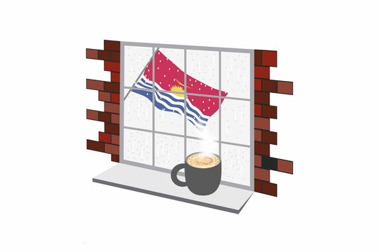 Kiribati Coffee Rain Window Fridge Magnet