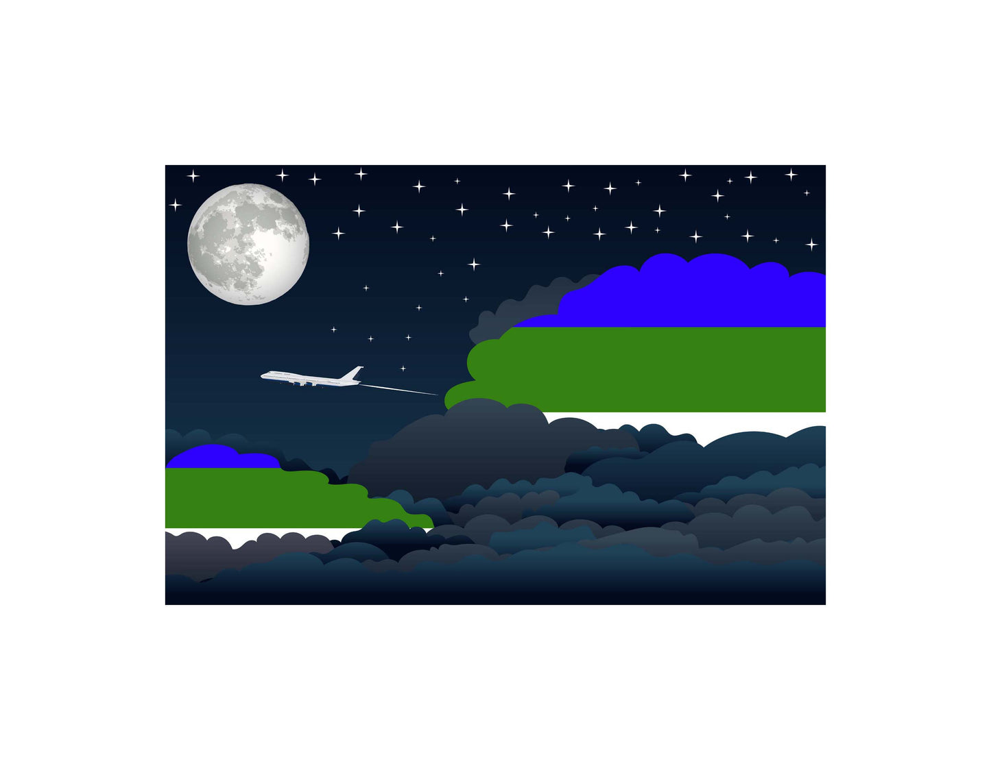 Komi Night Clouds Canvas Print Framed