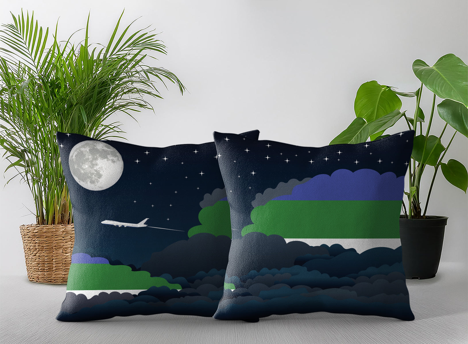 Komi Night Clouds Pillow Case and Pillow Throw